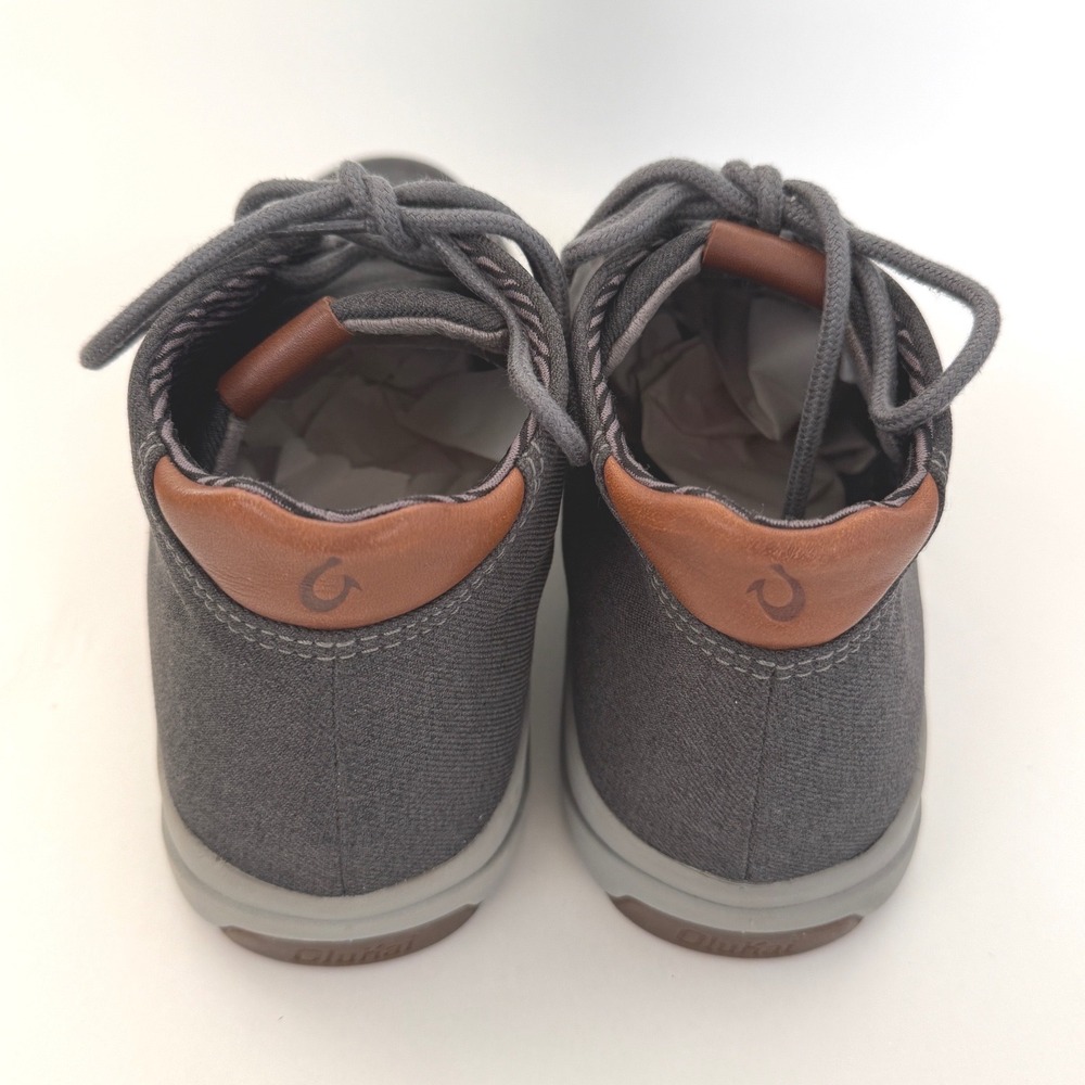 OluKai Nana Hele Men's Chukka Boots Size 10.5 Gray Canvas Lace Up Casual - Picture 6 of 12